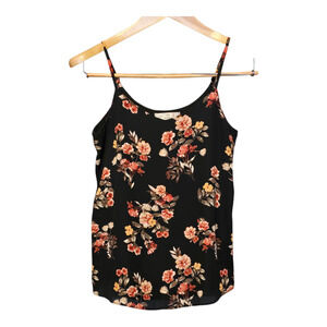 Pink Republic Dark Floral Cami Womens Size XS Black Lined Flowy Feminine